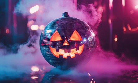 Pumpkin as a disco ball